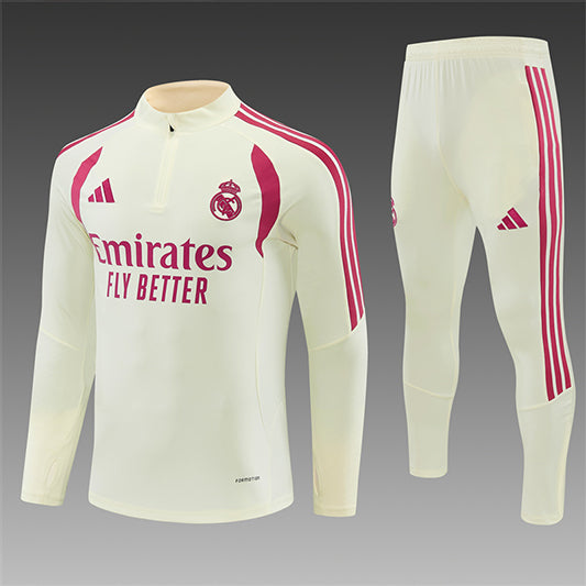 Real Madrid Half-Pull Trainingspak 'Beige' 26/27 - VOLWASSENEN