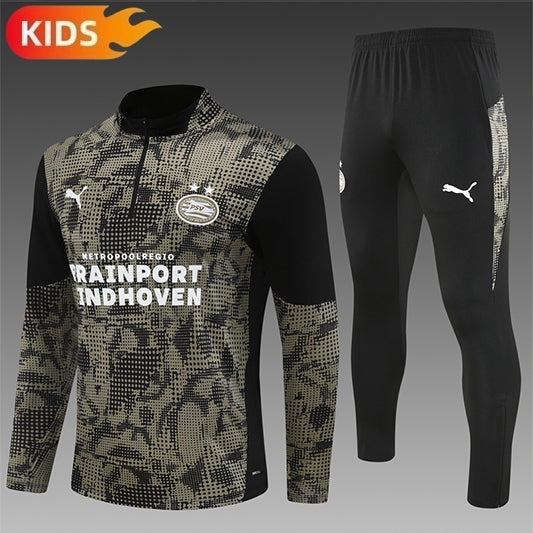 PSV Eindhoven Half-Pull Trainingspak 'Bruin' 25/26 - KINDEREN