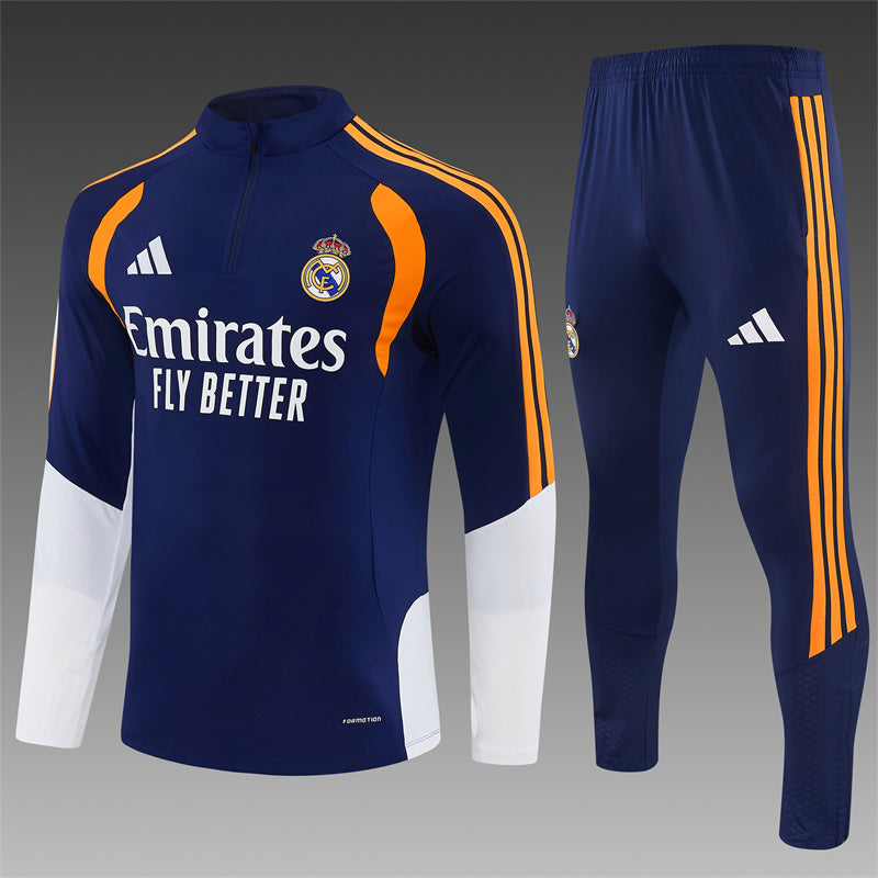 Real Madrid Half-Pull Trainingspak 'Blauw-Oranje' 26/27 - VOLWASSENEN