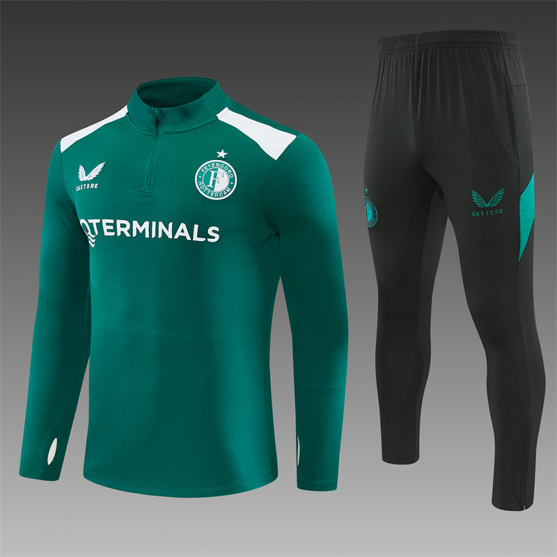 Feyenoord Half-Pull Trainingspak 'Groen-Wit' 26/27 - VOLWASSENEN