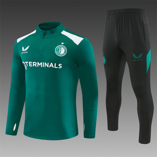 Feyenoord Half-Pull Trainingspak 'Groen-Wit' 26/27 - VOLWASSENEN