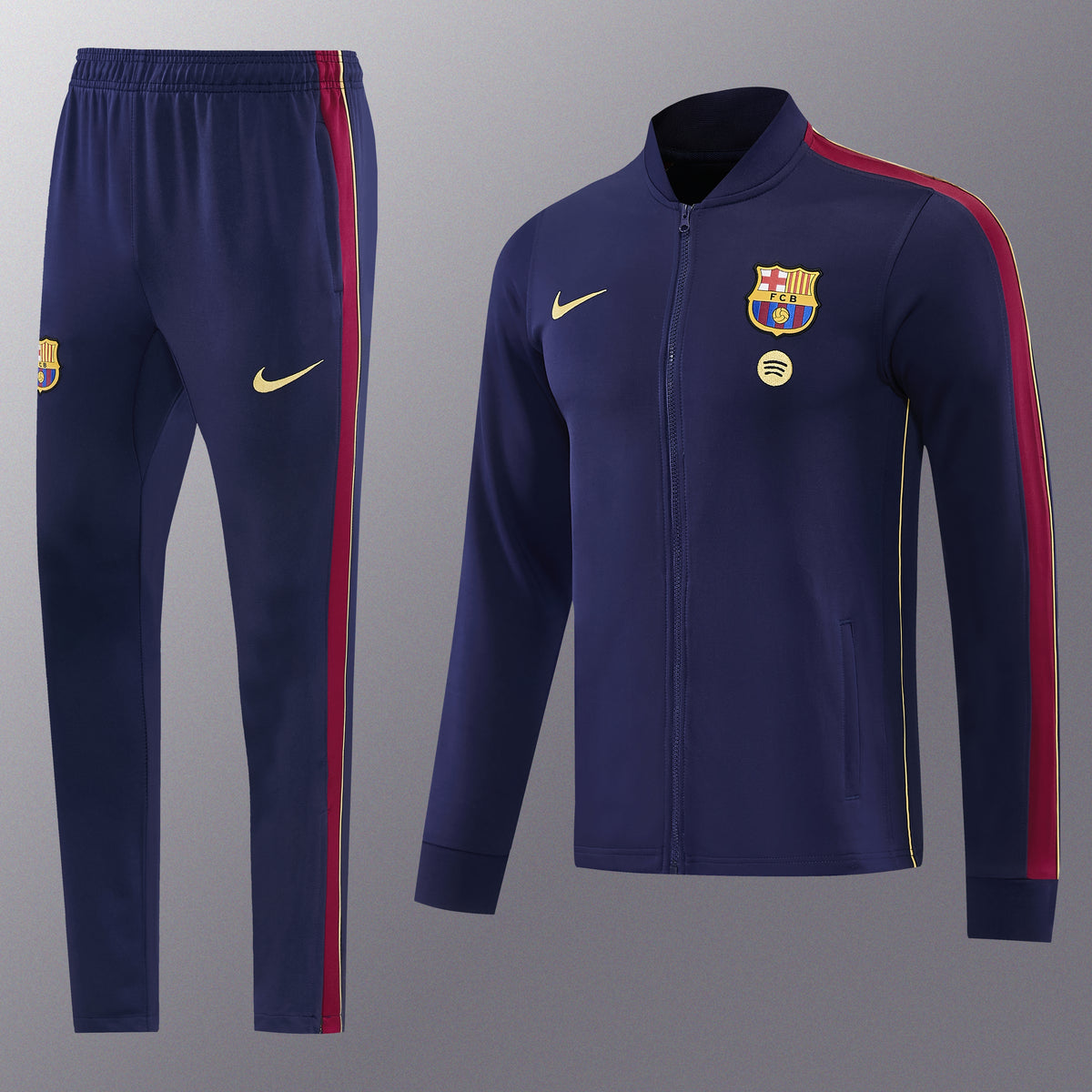 Barcelona Full-Zip Trainingspak 26/27 'Marineblauw' - VOLWASSENEN