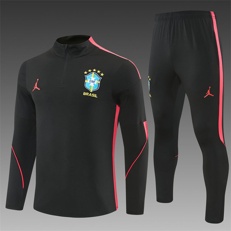 Brazilie Half-Pull Trainingspak 'Zwart-Rood' 2026 - VOLWASSENEN