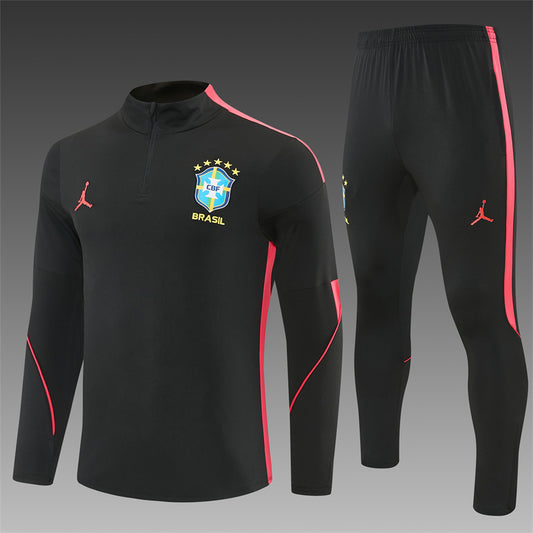 Brazilie Half-Pull Trainingspak 'Zwart-Rood' 2026 - VOLWASSENEN