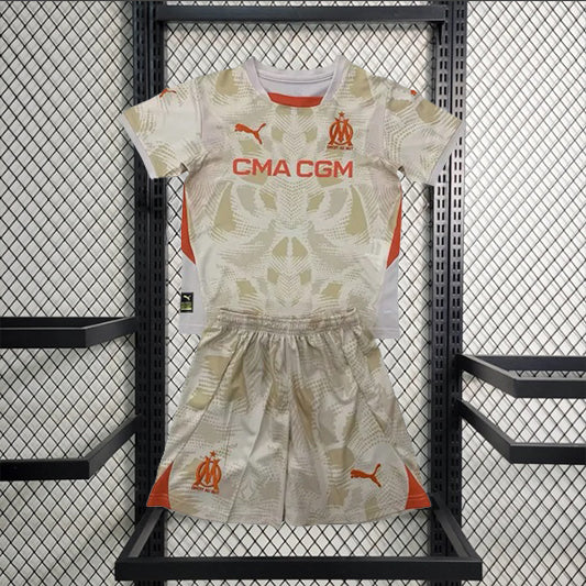 Olympique Marseille Keeper Voetbalkit 'Beige' 24/25 - KINDEREN