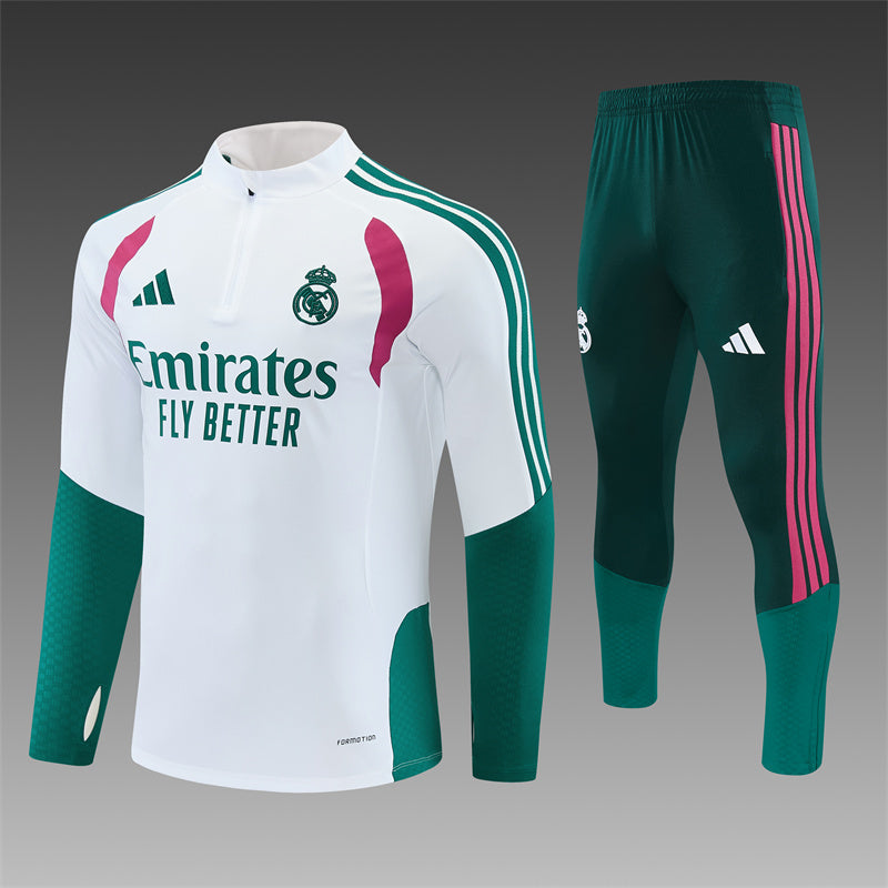 Real Madrid Half-Pull Trainingspak 'Wit-Groen' 26/27 - VOLWASSENEN