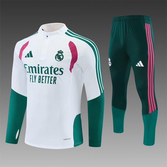 Real Madrid Half-Pull Trainingspak 'Wit-Groen' 26/27 - VOLWASSENEN