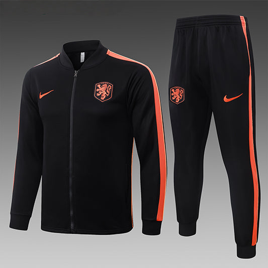 Nederland Full-Zip Trainingspak 26/27 'Zwart' - VOLWASSENEN