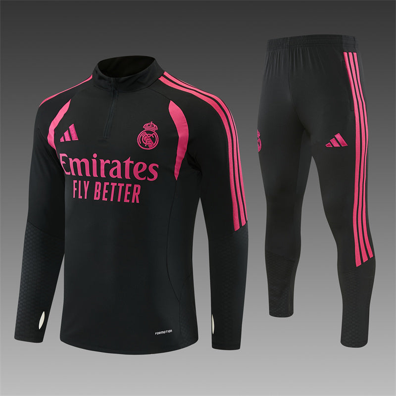 Real Madrid Half-Pull Trainingspak 'Zwart' 26/27 - VOLWASSENEN