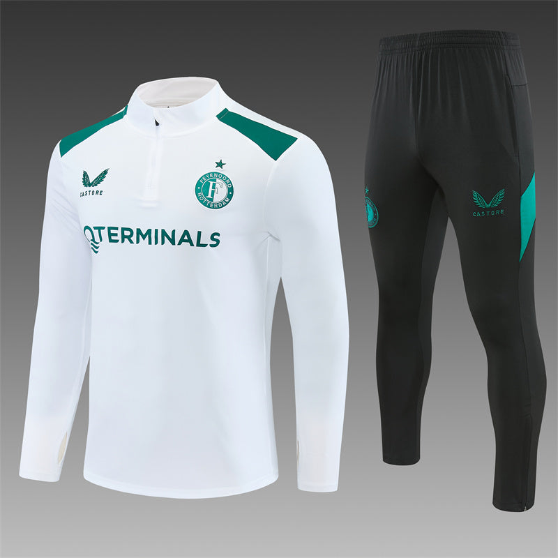 Feyenoord Half-Pull Trainingspak 'Wit-Groen' 26/27 - VOLWASSENEN