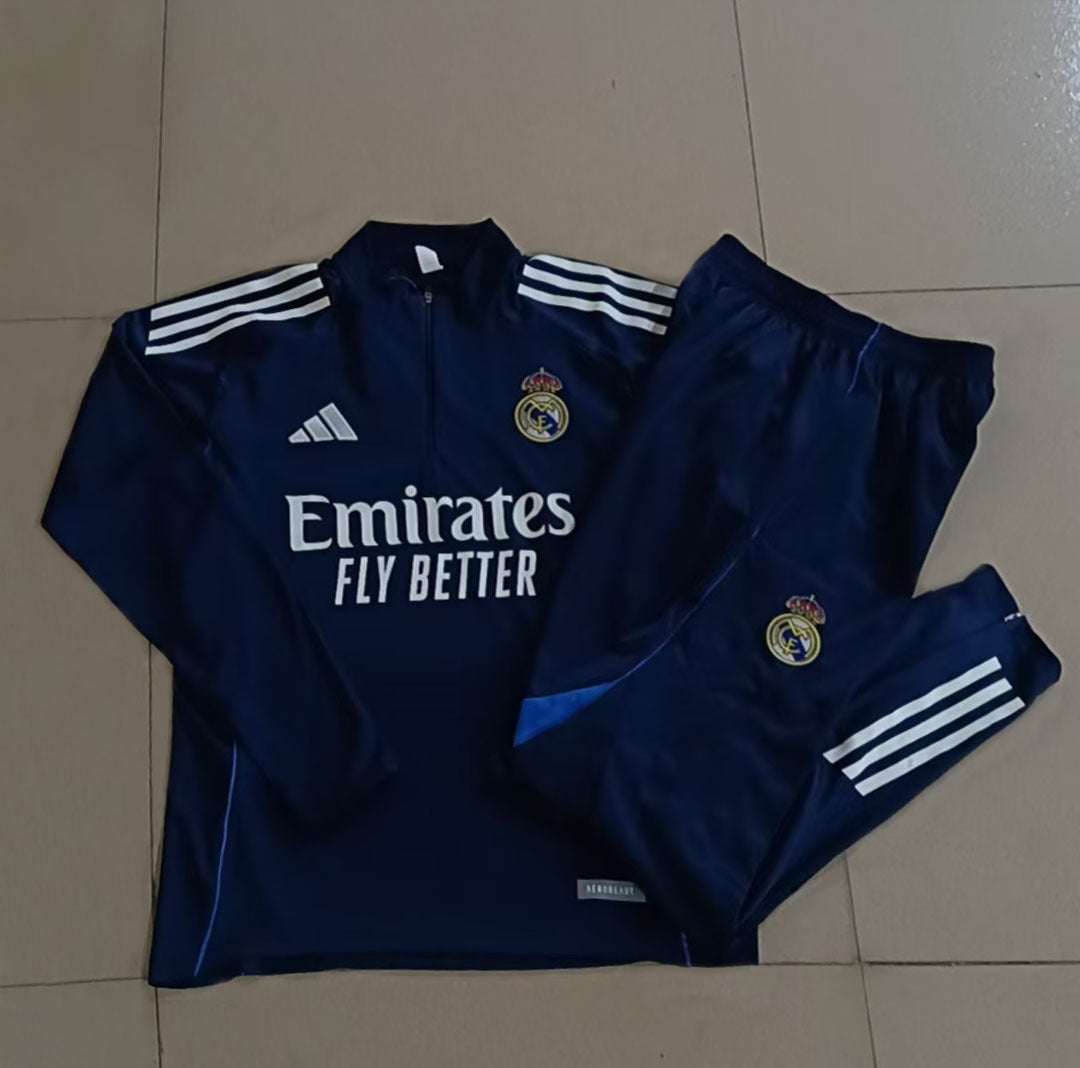 Real Madrid Half-Pull Trainingspak 'Marineblauw' 25/26 - KINDEREN
