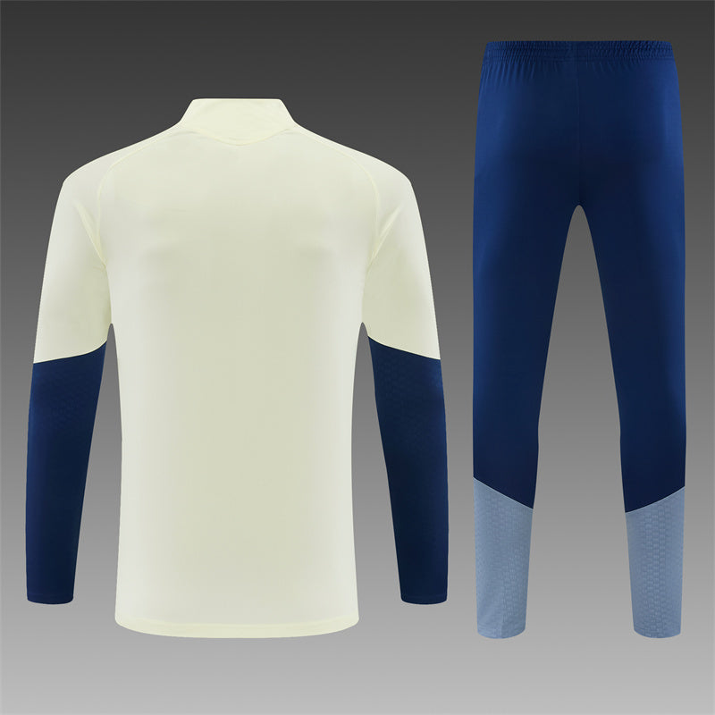 Bayern Munchen Half-Pull Trainingspak 'Beige-Blauw' 26/27 - KINDEREN