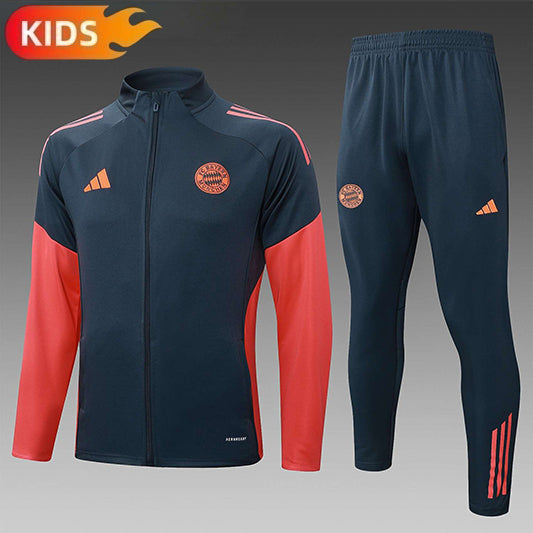 Bayern Munchen Full-zip Trainingspak 'Grijs/Fluor' 25/26 - KINDEREN