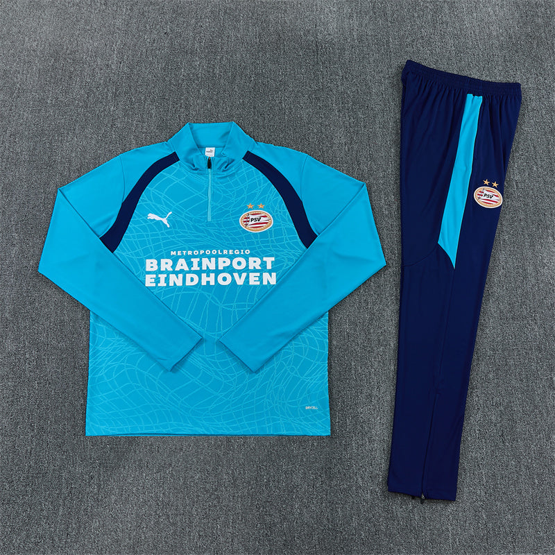 PSV Eindhoven Half-Pull Trainingspak 'Lichtblauw' 26/27 - KINDEREN