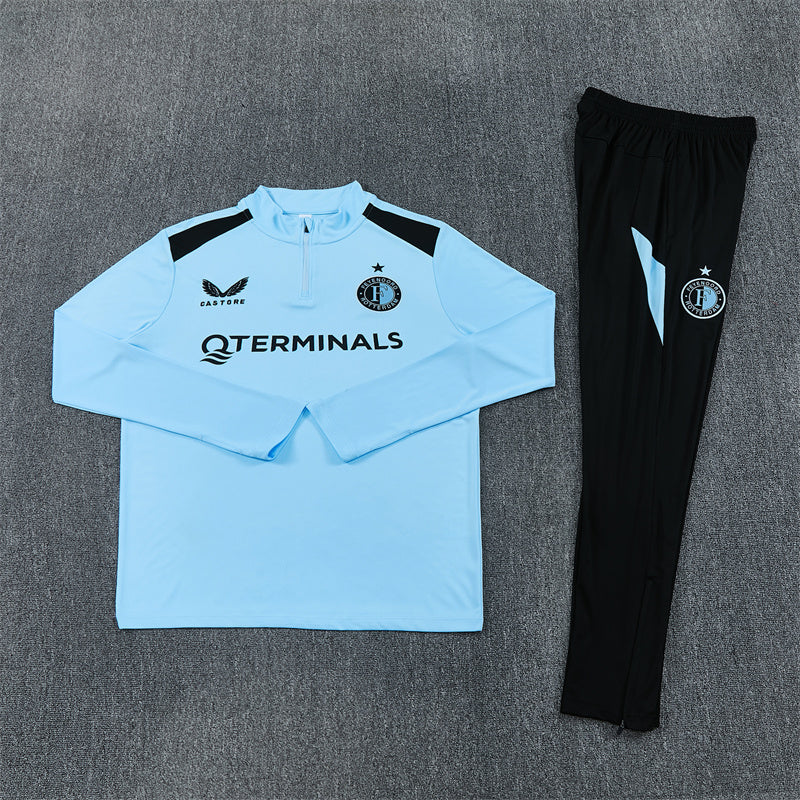 Feyenoord Half-Pull Trainingspak 'Wit-Zwart' 26/27 - KINDEREN