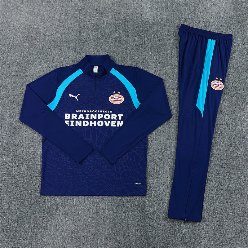 PSV Eindhoven Half-Pull Trainingspak 'Donkerblauw' 26/27 - KINDEREN