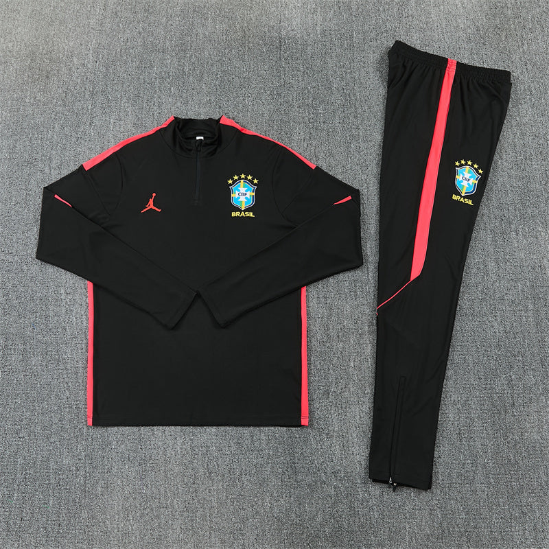Brazilie Half-Pull Trainingspak 'Zwart-Rood' 2026 - KINDEREN