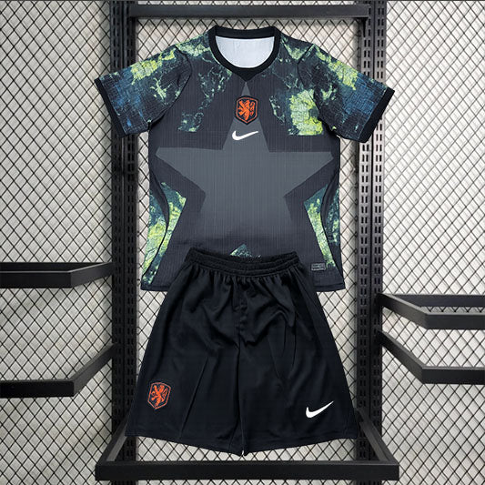 Nederland Keeper Voetbalkit 'Zwart' 26/27 - KINDEREN