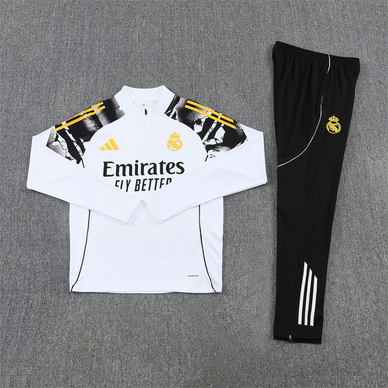 Real Madrid Half-Pull Trainingspak 'Wit-Goud' 26/27 - KINDEREN