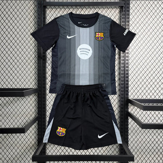 Barcelona Keeper Voetbalkit 'Zwart' 25/26 - KINDEREN