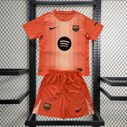 Barcelona Keeper Voetbalkit 'Oranje' 25/26 - KINDEREN