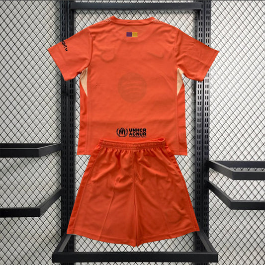 Barcelona Keeper Voetbalkit 'Oranje' 25/26 - KINDEREN