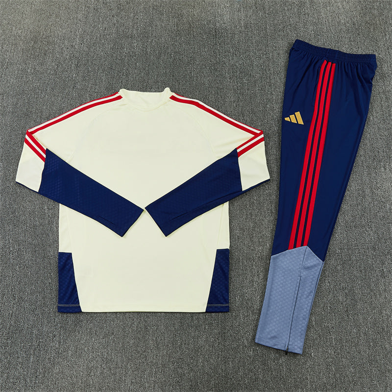 Bayern Munchen Half-Pull Trainingspak 'Beige-Blauw' 26/27 - KINDEREN