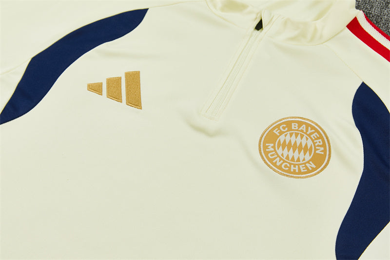 Bayern Munchen Half-Pull Trainingspak 'Beige-Blauw' 26/27 - KINDEREN