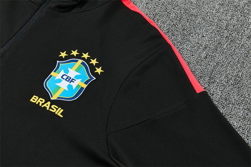 Brazilie Half-Pull Trainingspak 'Zwart-Rood' 2026 - KINDEREN