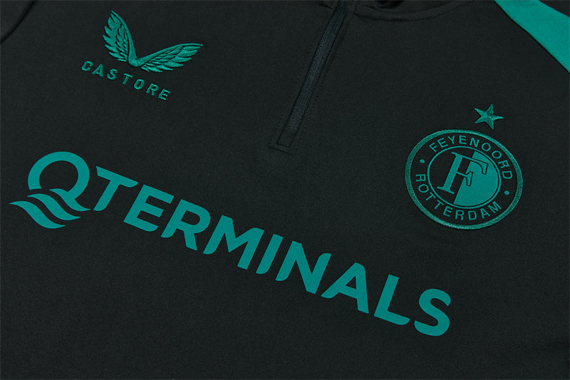 Feyenoord Half-Pull Trainingspak 'Zwart-Groen' 26/27 - VOLWASSENEN