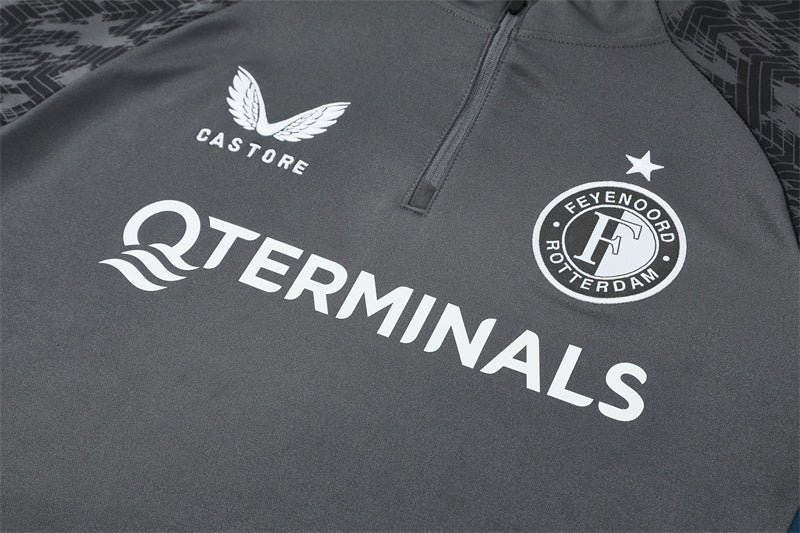 Feyenoord Half-Pull Trainingspak 'Grijs' 25/26 - VOLWASSENEN