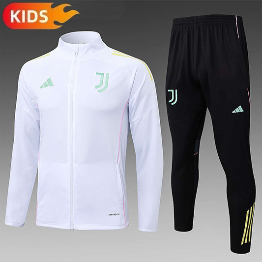 Juventus Full-zip Trainingspak 'Wit' 25/26 - KINDEREN
