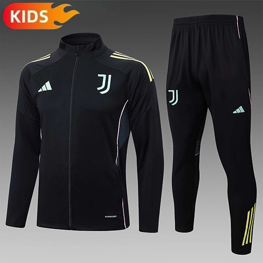 Juventus Full-zip Trainingspak 'Zwart' 25/26 - KINDEREN