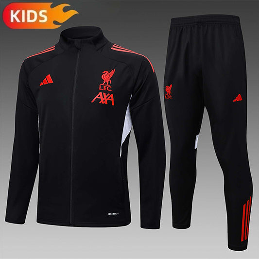 Liverpool Full-zip Trainingspak 'Zwart' 25/26 - KINDEREN