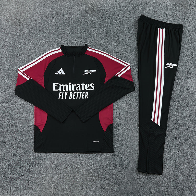 Arsenal Half-Pull Trainingspak 'Zwart-Rood' 26/27 - KINDEREN