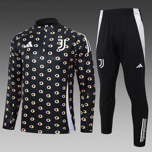 Juventus Half-Pull Trainingspak 'Zwart' - VOLWASSENEN