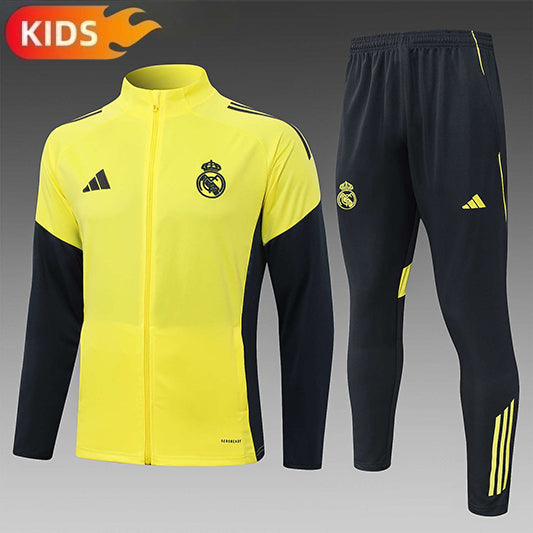 Real Madrid Full-zip Trainingspak 'Geel-Zwart' 25/26 - KINDEREN