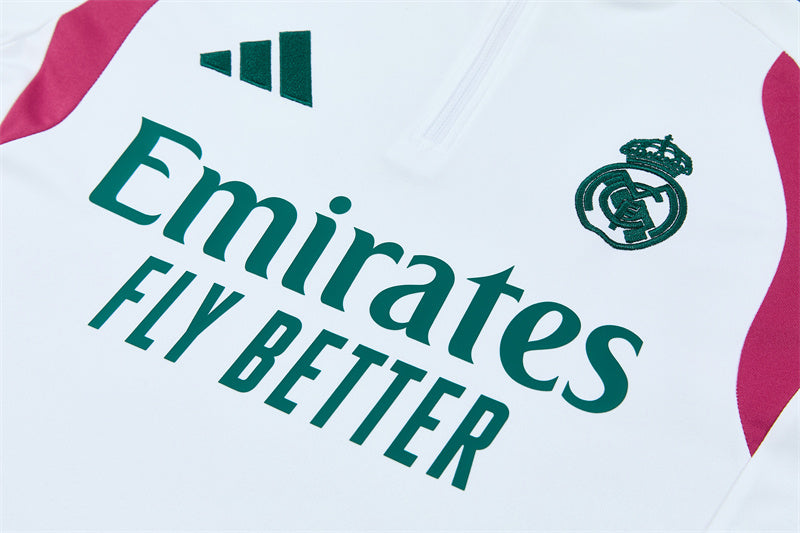 Real Madrid Half-Pull Trainingspak 'Wit-Groen' 26/27 - KINDEREN