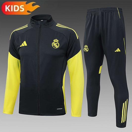 Real Madrid Full-zip Trainingspak 'Zwart-Geel' 25/26 - KINDEREN