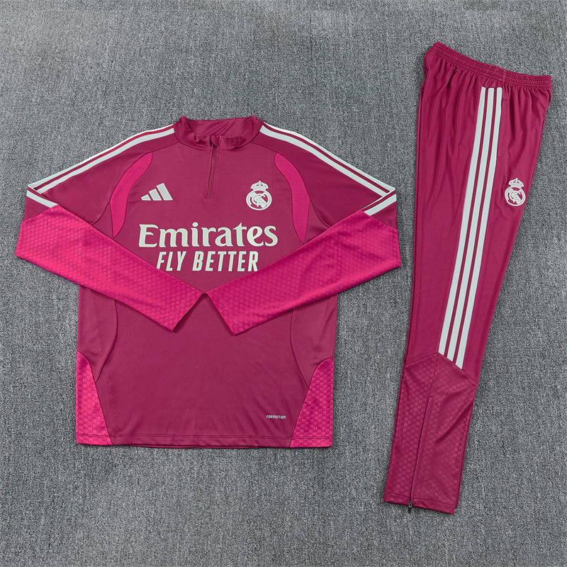 Real Madrid Half-Pull Trainingspak 'Roze' 26/27 - KINDEREN