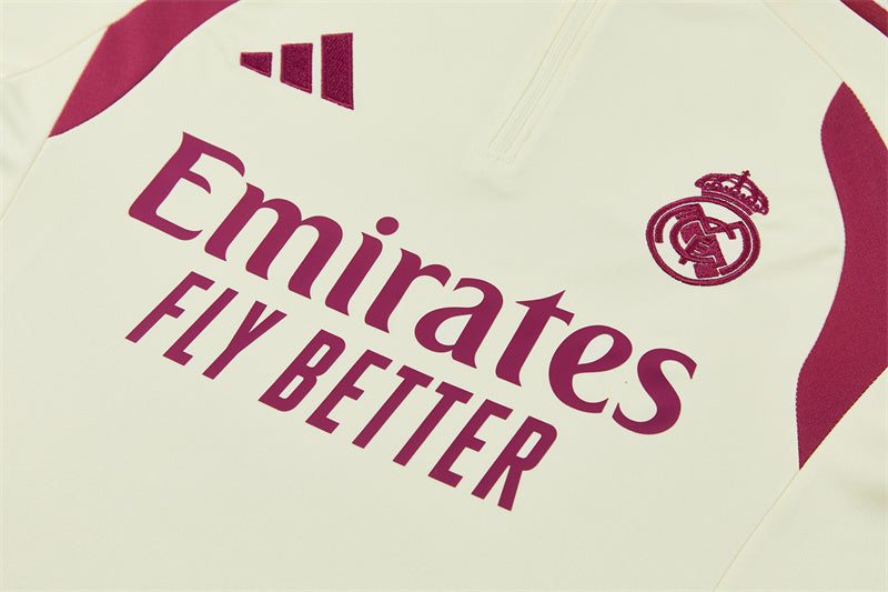 Real Madrid Half-Pull Trainingspak 'Beige-Roze' 26/27 - VOLWASSENEN