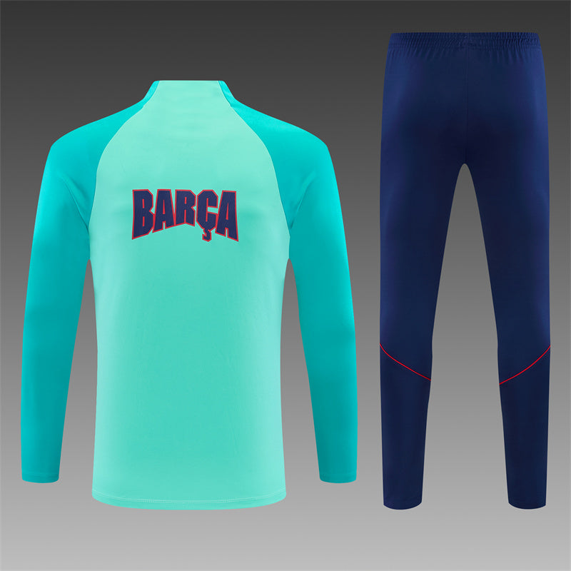 Barcelona Half-Pull Trainingspak 'Blauw-Groen' 26/27 - VOLWASSENEN