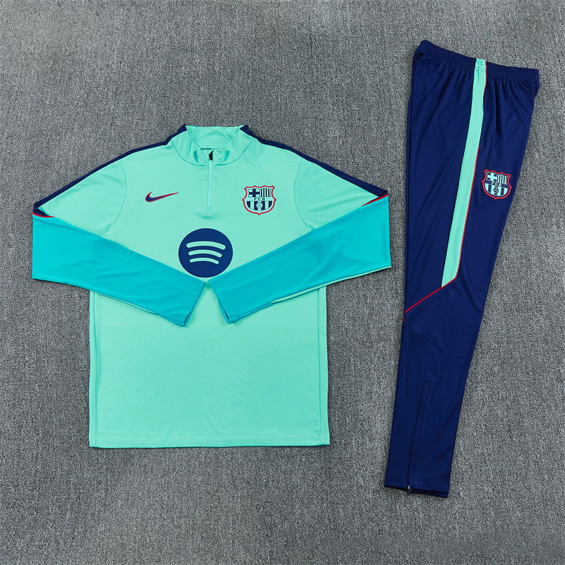 Barcelona Half-Pull Trainingspak 'Blauw-Groen' 26/27 - VOLWASSENEN