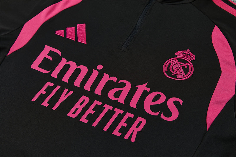 Real Madrid Half-Pull Trainingspak 'Zwart' 26/27 - VOLWASSENEN