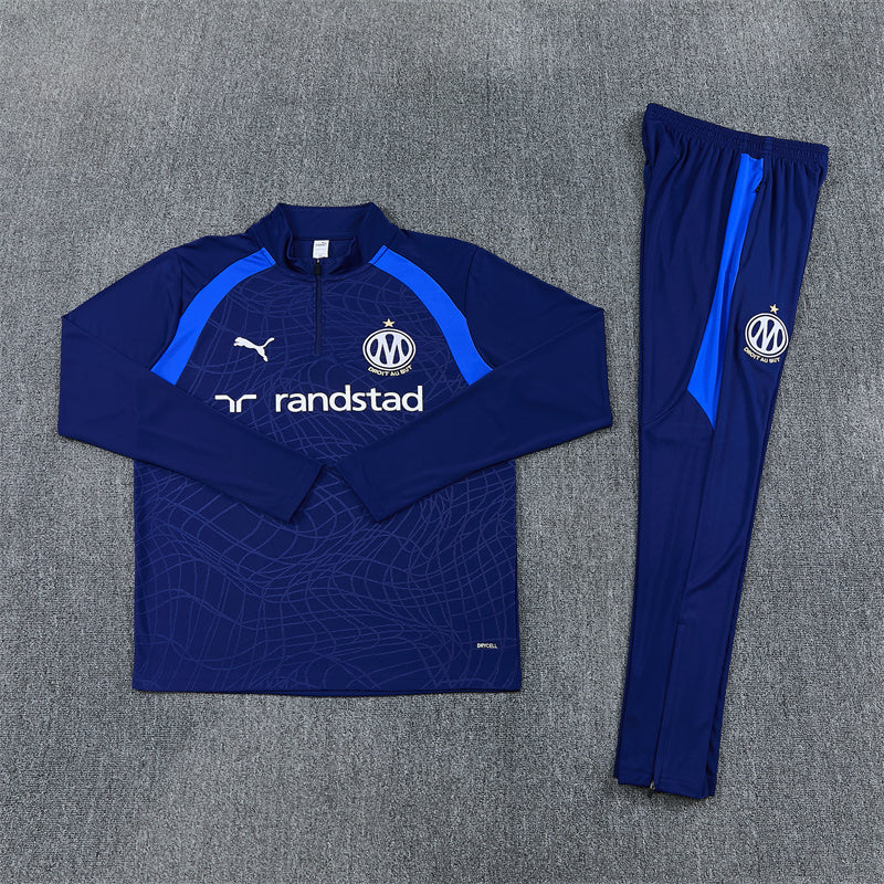Olympique Marseille Half-Pull Trainingspak 'Koningsblauw' 26/27 - KINDEREN