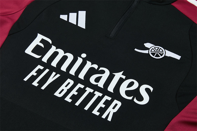 Arsenal Half-Pull Trainingspak 'Zwart-Rood' 26/27 - KINDEREN