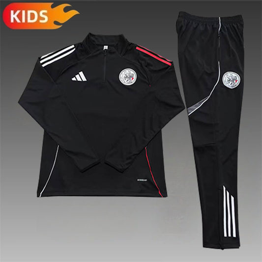 Ajax Half-Pull Trainingspak 'Zwart' 25/26 - KINDEREN