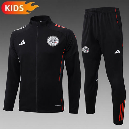 Ajax Full-zip Trainingspak 'Zwart' 25/26 - KINDEREN