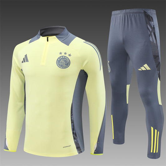 Ajax Half-Pull Trainingspak 'Geel-Grijs' - VOLWASSENEN