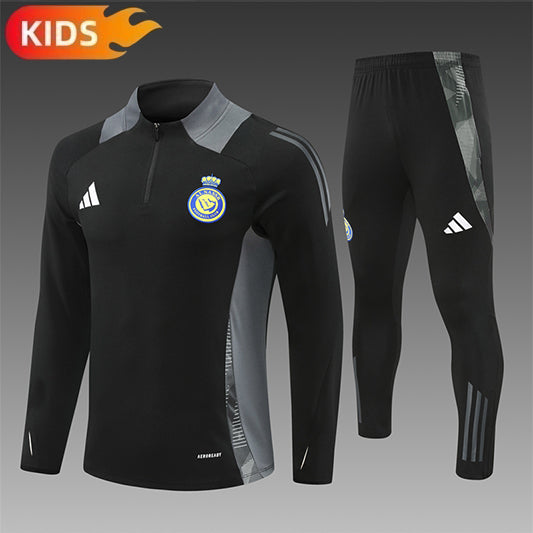 Al Nassr Half-Pull Trainingspak 'Zwart' - KINDEREN